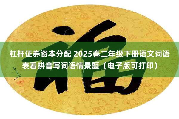 杠杆证券资本分配 2025春二年级下册语文词语表看拼音写词语情景题（电子版可打印）