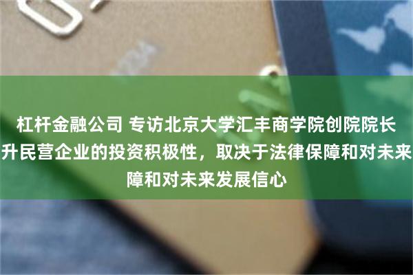 杠杆金融公司 专访北京大学汇丰商学院创院院长海闻：提升民营企业的投资积极性，取决于法律保障和对未来发展信心
