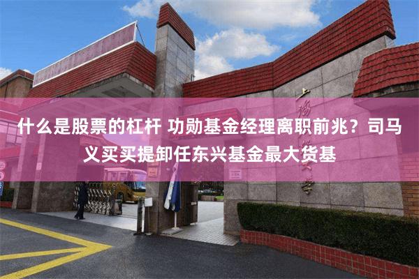 什么是股票的杠杆 功勋基金经理离职前兆？司马义买买提卸任东兴基金最大货基