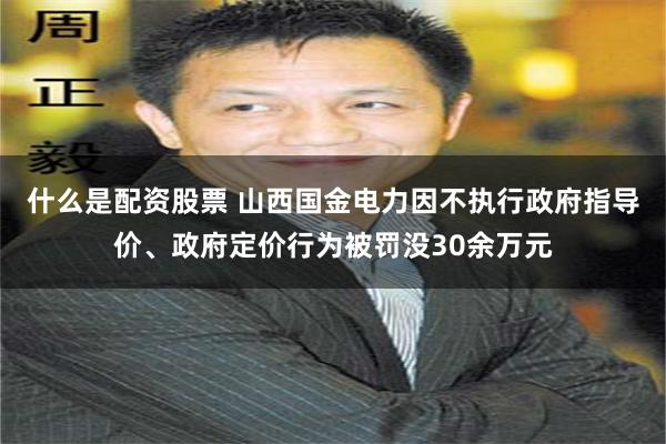 什么是配资股票 山西国金电力因不执行政府指导价、政府定价行为被罚没30余万元