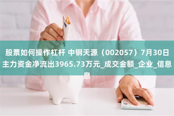 股票如何操作杠杆 中钢天源（002057）7月30日主力资金净流出3965.73万元_成交金额_企业_信息