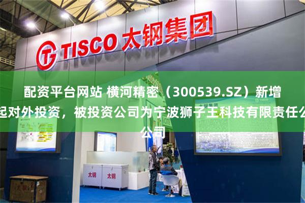 配资平台网站 横河精密（300539.SZ）新增一起对外投资，被投资公司为宁波狮子王科技有限责任公司